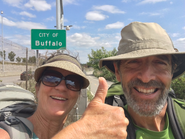 Coming into Buffalo. The sign is on the freeway next to us.