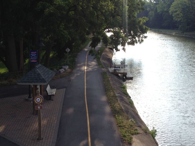 Trail from overpass at Pittsford. 