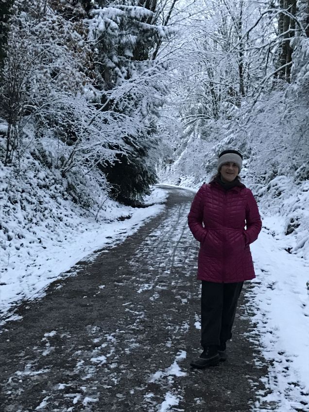 Ann in the snow