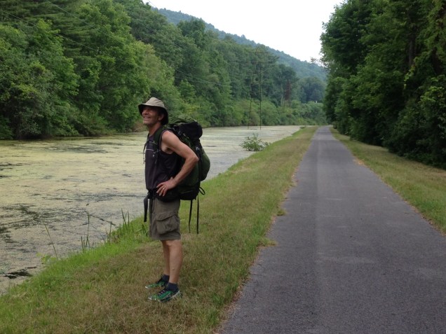 Aaron beside "Clinton's Ditch"