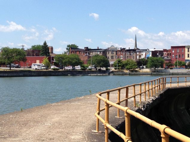 The steeple of St. Mary's rises above the town. We always saw the steeples first.