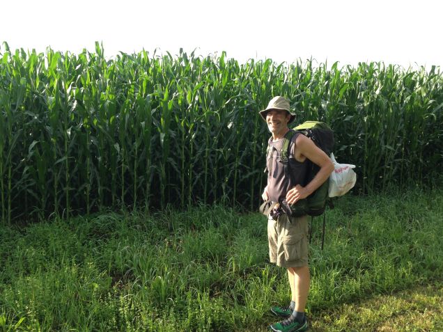 Aaron next a corn field