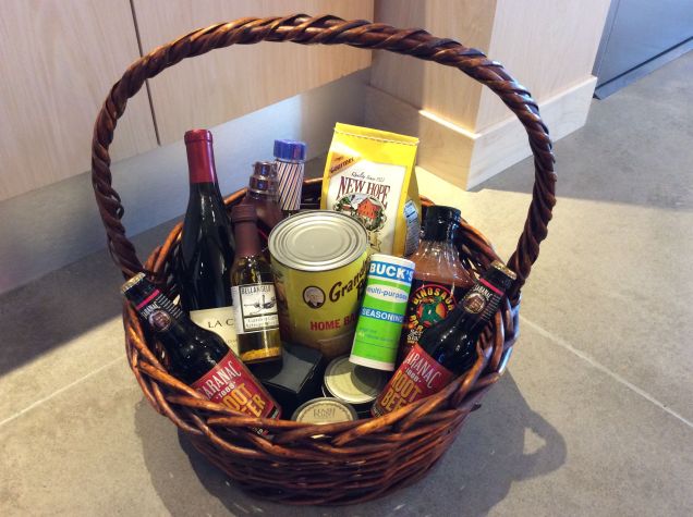 Basket of Birthday gifts from the staff at Aloft in Syracuse, NY