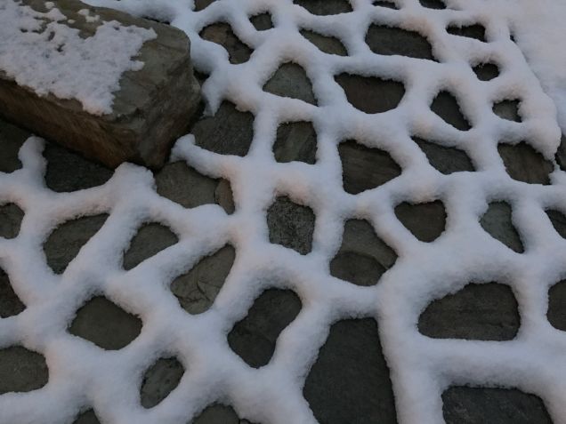 Snow patterns on our patio